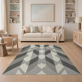 Grey Modern Grey Geometric Diamond Area Rug