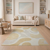 Abstract Ochre and Cream Area Rug