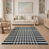 Bold Black White Checkered Black and White Area Rug
