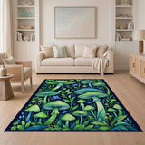Whimsical Green Mushroom Forest Area Rug