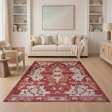 Red Red Southwestern Geometric Area Rug