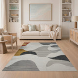 Abstract Wave Multi-Color Woven Area Rug