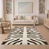 Brown Abstract Stripe Area Rug