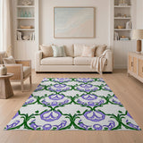 Whimsical Purple Eggplant Pattern Area Rug