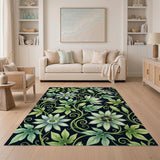 Passionflower Vines Green Area Rug
