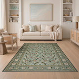 Elegant Teal Persian Floral Area Rug