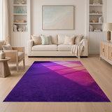 Plush Purple Gradient Shag Area Rug