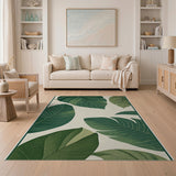Oversized Monstera Leaves Green Area Rug