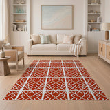 Red Persian Trellis Area Rug