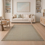 Coastal Beach Beige Woven Grid Texture Area Rug