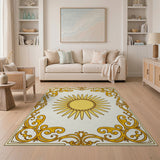 Ornate Golden Sunburst Area Rug
