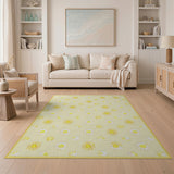 Cheerful Yellow Daisy Clover Area Rug