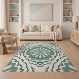 Green Sage Green Persian Medallion Area Rug
