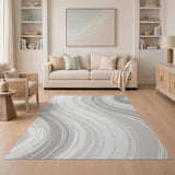 Grey Swirl Abstract Area Rug