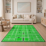 Modern Green Grid Urban Area Rug