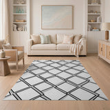 Modern Black White Geometric No. 2 Area Rug