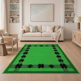 Green Shamrock Border Area Rug