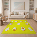 Sunny Side Up Eggs Yellow Area Rug