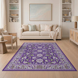 Traditional Persian Floral Purple Floral Persian Area Rug