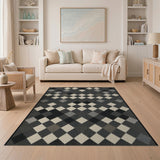 Geometric Modern Black and White Black White Diamond Geometric Area Rug