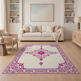 Traditional Persian Pink Elegant Pink Persian Medallion Area Rug