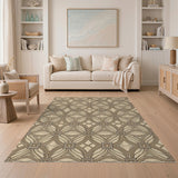 Beige Geometric Area Rug