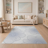 Ethereal Light Blue Floral Area Rug