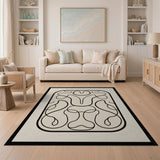 Black Line Heritage Tribal Mask Area Rug
