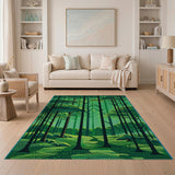 Lush Pixel Forest Geometric Area Rug