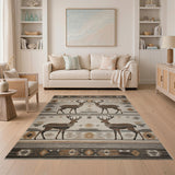 Southwestern Deer Silhouette Area Rug