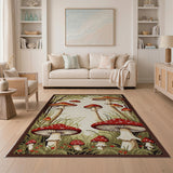 Whimsical Mushroom Forest Tapestry Rug