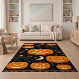 Halloween Jack-o'-Lanterns Black Cats Area Rug