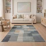 ODIKA Abstract Grey Geometric Area Rug