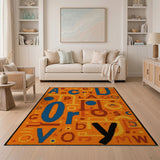Kids Cartoon Vibrant Alphabet Kids Area Rug