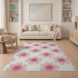 Pink Cherry Pink Cherry Blossom Floral Area Rug