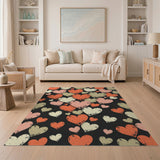 Distressed Multi-Color Hearts Area Rug