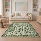 Elegant Green Shamrock Clover Area Rug
