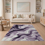 Purple Ethereal Purple Swirl Abstract Area Rug