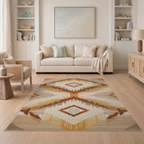 Brown and Tan Terracotta Diamond Southwestern Area Rug