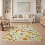 Vibrant Lemon Orange Citrus Fruit Area Rug