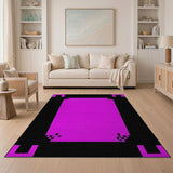 Vibrant Purple Pixel Art Geometric Area Rug