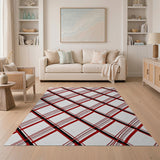 Red Black Plaid Area Rug