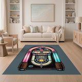 Nostalgic Jukebox Washable Area Rug