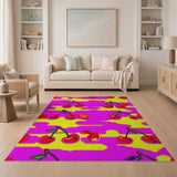 Fruit Pattern Vibrant Cherry Fruit Pattern Area Rug