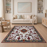 Red Floral Persian Medallion Area Rug