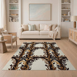 Arched Vine Floral Gothic Area Rug