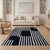 Bold Stripe Bold Black White Geometric Stripe Area Rug