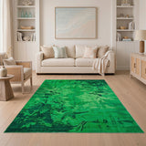 Emerald Swirl Abstract Green Area Rug