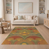 Multi-Color Geometric Fan Area Rug