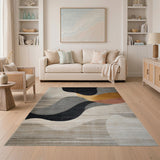 Abstract Wave Multi-Color Area Rug